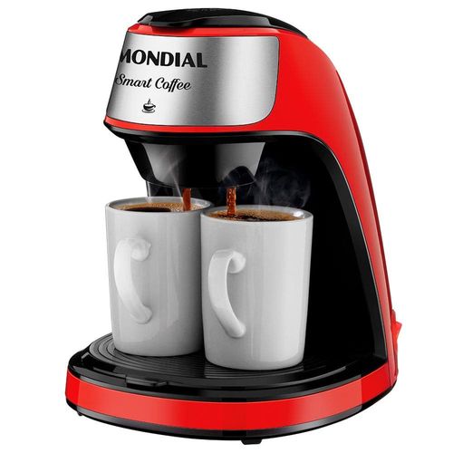 Cafeteira Elétrica Mondial Smart Coffee C-42 com 2 Xícaras - Vermelha 110v