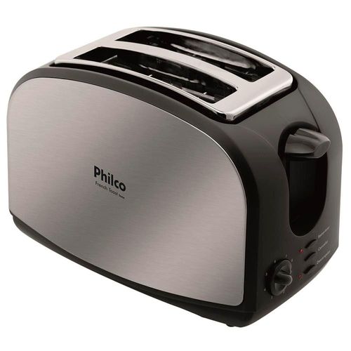 Torradeira French Toast Philco com 8 Níveis de Tostagem - Inox/Preto 110v