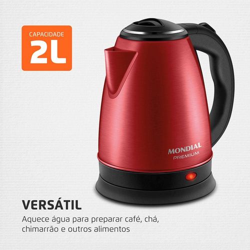 Chaleira Elétrica Mondial CE-06-R 2 Litros 1200W - Vermelha 110V