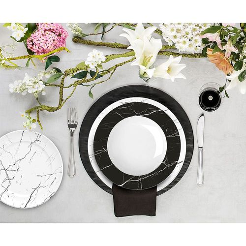 Aparelho de Jantar, Chá e Sobremesa 16 Peças Germer Nero em Porcelana – Estampado