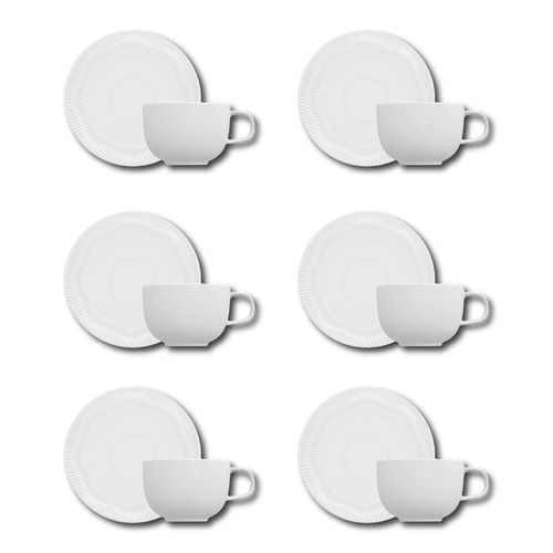 Conjunto de Xícaras para Café Germer Shell em Porcelana 80 ml – 6 Peças