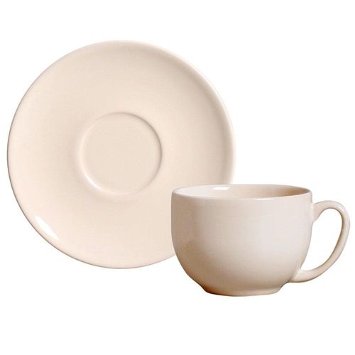 Conjunto com 6 Xícaras e Pires para Chá Porto Brasil Coup em Cerâmica Feldspática Cru - 260ml