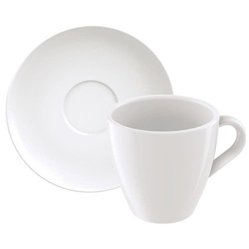 Conjunto com 6 Xícaras e Pires para Capuccino Tramontina Paola em Porcelana Branca - 200 ml