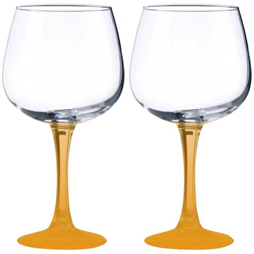 Conjunto de Taças para Gin Vicrila Ibiza com Base Laranja 720 ml – 2 Peças