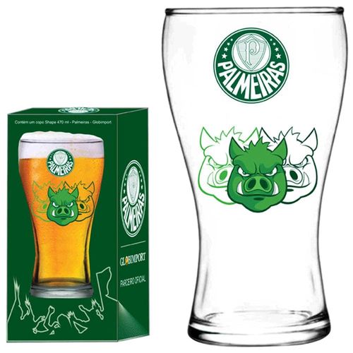 Copo Shape para Cerveja Globimport Palmeiras Porco - 470ml