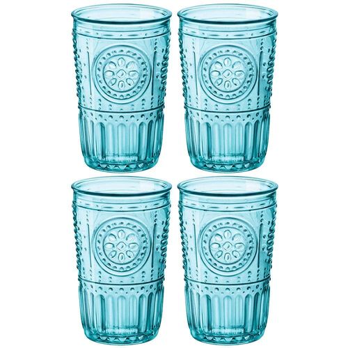 Conjunto de Copos Luigi Bormioli Acqua Romantic Azul 340 ml - 4 Peças