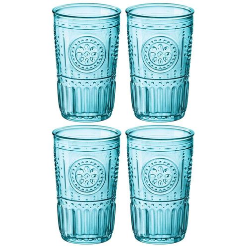 Conjunto de Copos Luigi Bormioli Cooler Romantic Azul 475 ml - 4 Peças