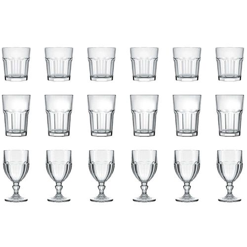 Conjunto de Copos e Taças Nadir Bristol - 18 Peças