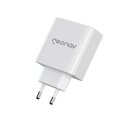 Carregador de Tomada Geonav Turbo Duo 48W com USB-A e USB-C para Celulares e Dispositivos Eletrônicos