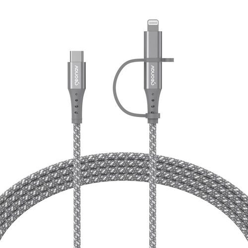 Cabo 2 em 1 USB-C Lightning LC21GR Geonav - 1,5m