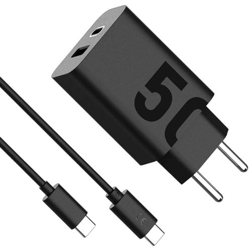 Carregador de Parede Motorola TurboPower 50W Duo com Porta USB-C e USB-A Com Cabo - Preto