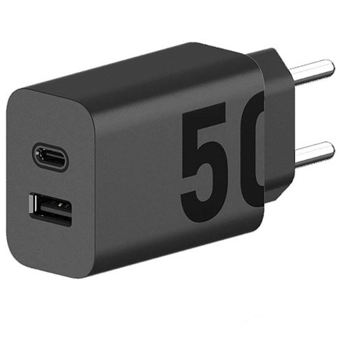 Carregador de Parede Motorola TurboPower 50W Duo com Porta USB-C e USB-A Sem Cabo - Preto