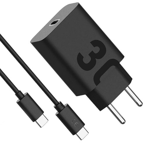 Carregador de Parede Motorola TurboPower 30W USB-C Com Cabo - Preto