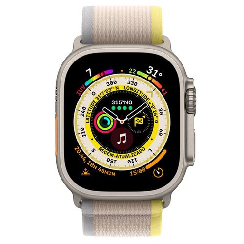 Apple Watch Ultra GPS + Cellular Caixa de Titânio 49 mm Pulseira Loop Trail Amarela/Bege  - M/G