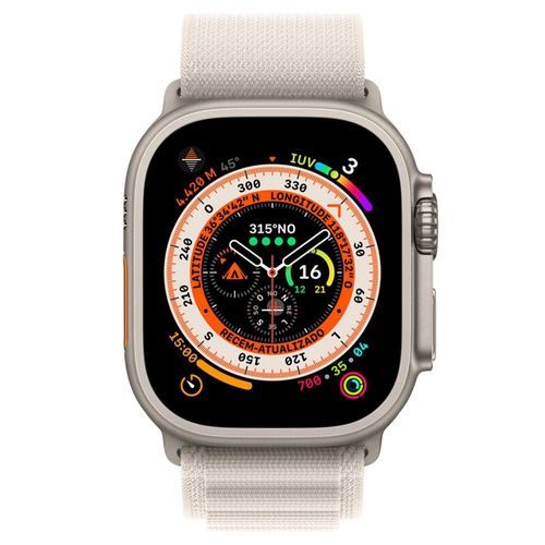 Apple Watch Ultra GPS + Cellular Caixa de Titânio 49 mm Pulseira Loop Alpina Estelar - M