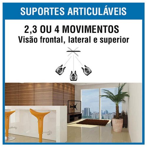 Suporte de Parede Articulado Brasforma BRA3.0 para TVs LED, LCD, Plasma, 3D e Smart TV de 10" a 56"