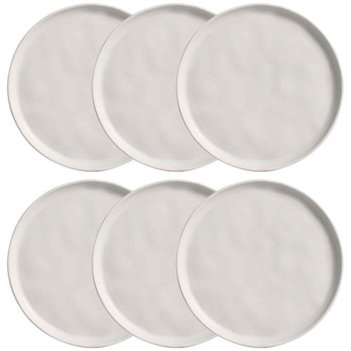 Conjunto com 6 Pratos de Sobremesa Porto Brasil Bio Vit em Stoneware 21,5cm – Cinza