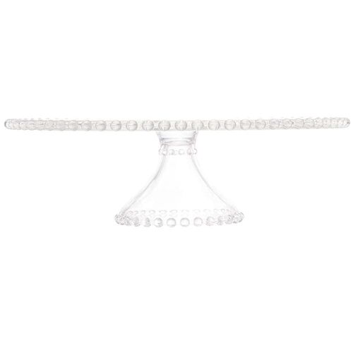 Prato para Bolo Wolff Pearl com Pedestal em Cristal - 31 cm