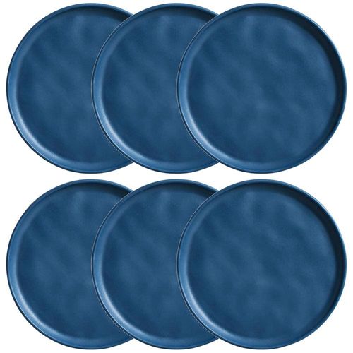 Conjunto com 6 Pratos de Sobremesa Porto Brasil Bio Boreal em Stoneware 21,5cm – Azul