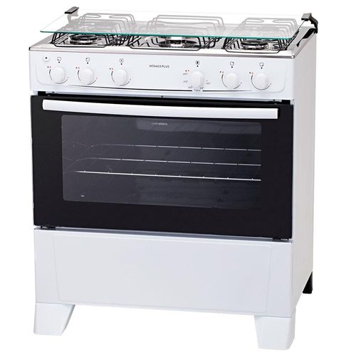 Fogão Atlas 5 Bocas Mônaco Plus com Mesa de Inox e Acendimento Automático Bivolt – Branco