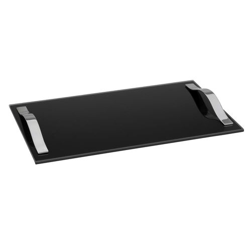 Bandeja Retangular Forma Andrea Slim com Alça em Vidro - 40 cm
