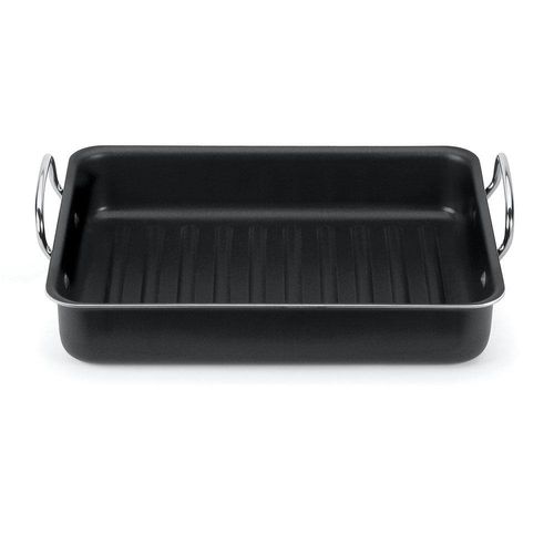 Assadeira Funda Multiflon Canelada Profissional com Alça - 30cm