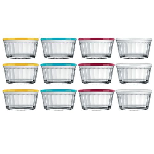 Conjunto de Tigelas Copo Americano em Vidro e Plástico 600 ml – 12 Peças