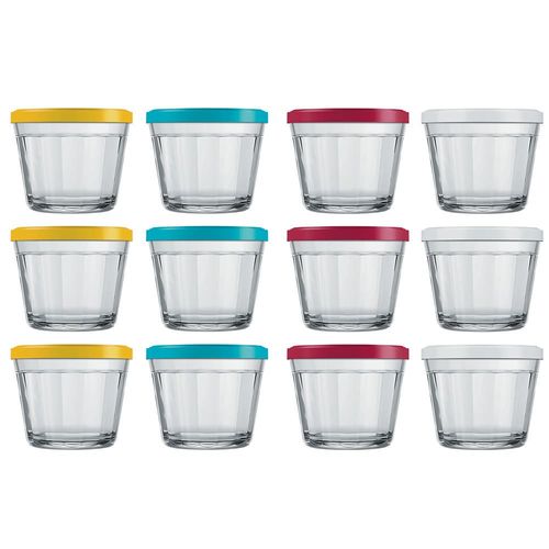 Conjunto de Tigelas com Tampa Copo Americano em Vidro 150 ml – 12 Peças