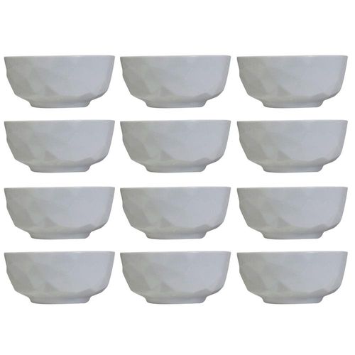Conjunto com 12 Tigelas M Germer Edros em Porcelana Branca - 600 ml