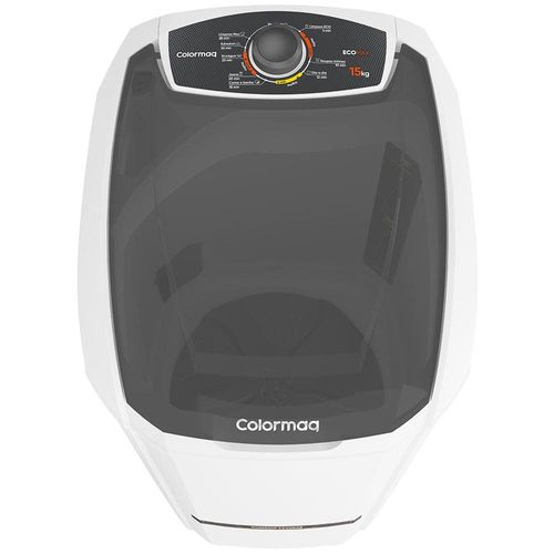 Lavadora de Roupas Semiautomática Colormaq 15kg LCS15 com 8 Programas de Lavagem - Branca 110v
