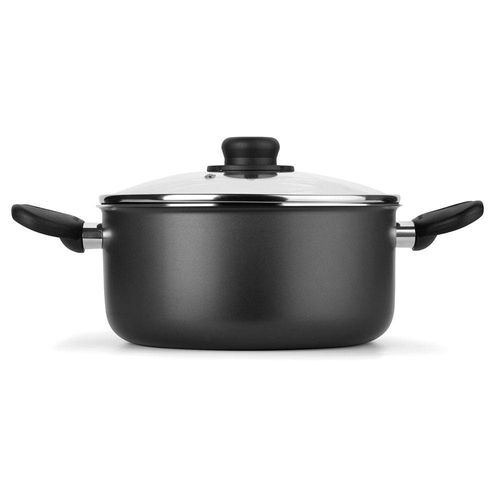 Caçarola Gourmet Multiflon com Tampa de Vidro e Antiaderente de Alumínio - 22cm