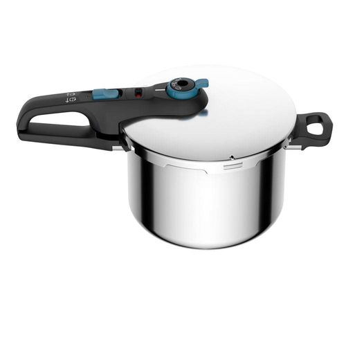 Panela de Pressão Rochedo Trendy em Aço Inox e Fechamento Externo com Cesta de Vapor – 6 L