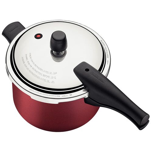 Panela de Pressão 3 L Tramontina Vancouver com Fechamento Externo Revestimento Antiaderente Starflon T1 e Tampa Polida Cereja