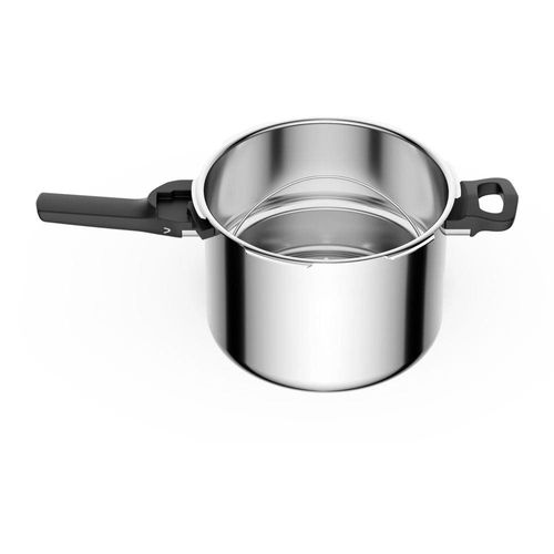 Panela de Pressão Rochedo Trendy em Aço Inox e Fechamento Externo com Cesta de Vapor – 6 L