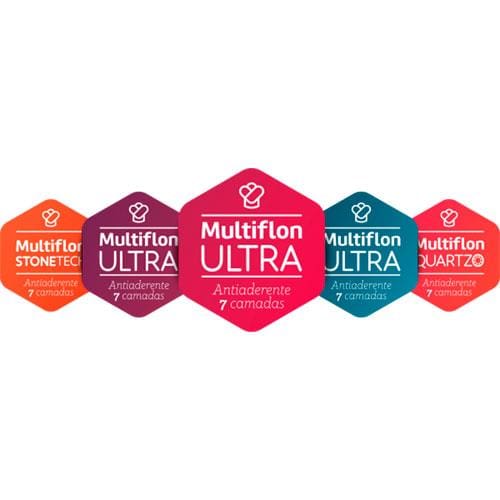 Frigideira Multiflon Fit Profissional com Revestimento Antiaderente Quartzo Preta - 24 cm