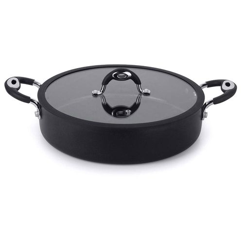 Frigideira Tegame Multiflon Dom Antiaderente Quartzo Preta - 30 cm