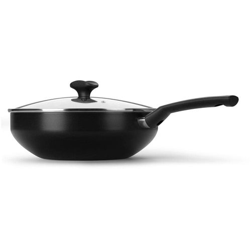 Frigideira Multiflon Induct+ Antiaderente Quartzo Preta com Tampa - 28 cm