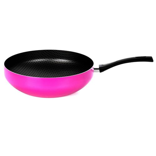 Frigideira Wok Multiflon Color com Revestimento Ultra 7 Rosa - 28 cm