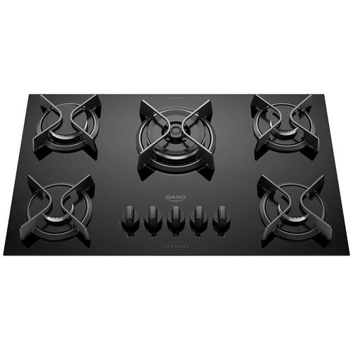 Cooktop a Gás 5 Bocas Dako Supreme com Queimador Tripla Chama Preto – Bivolt