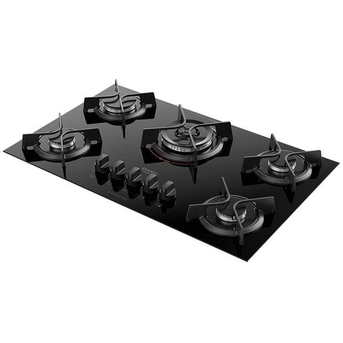 Cooktop a Gás 5 Bocas Dako Supreme com Queimador Tripla Chama Preto – Bivolt