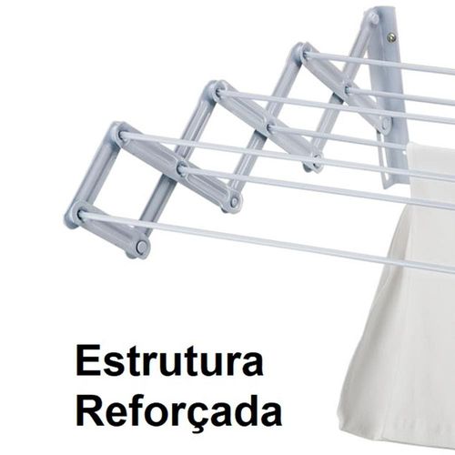 Varal de Parede Sanfonado Utimil Aço Carbono 80 cm