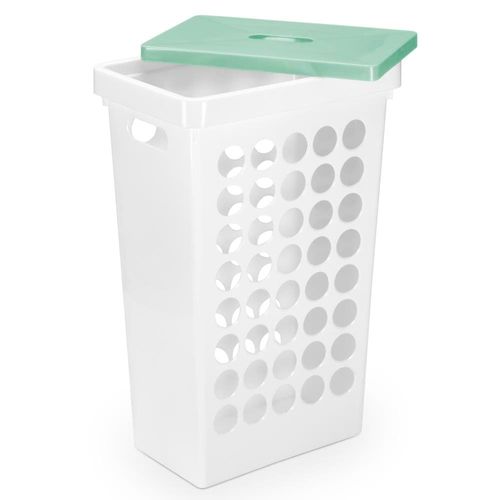 Cesto de Roupas Retangular com Tampa Arthi em Plástico – 43 L