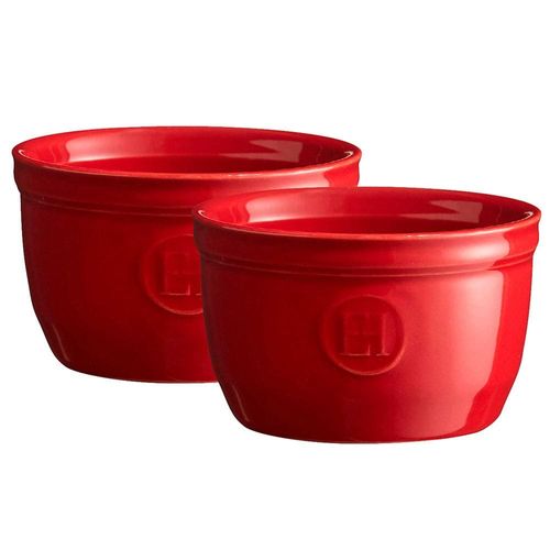 Conjunto Ramekins Emile Henry em Cerâmica 9x5,5 cm Vermelho - 2 Peças