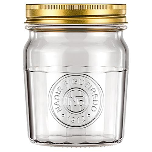 Pote Vintage Copo Americano em Vidro com Tampa de Alumínio – 500 ml