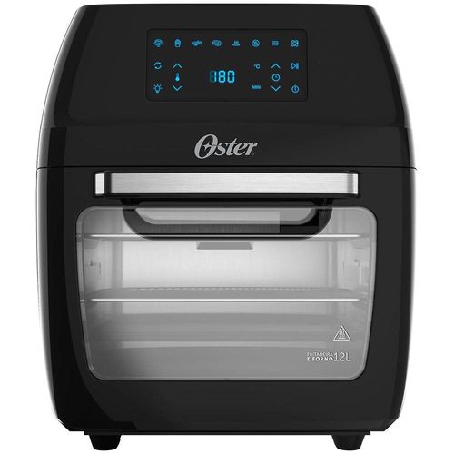 Fritadeira Elétrica Sem Óleo Oven Fryer Oster OFRT780 3 em 1 12L - Preta 110V