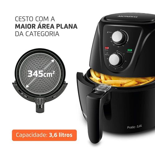 Fritadeira Elétrica Sem Óleo Air Fryer Mondial AF-36-FB 3,6L - Preta 110v