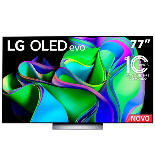 Smart TV 77" 4K LG OLED77C3PSA Evo 120Hz, G-Sync FreeSync, Bluetooth, ThinQ AI, Alexa, Google, 4 HDMIs