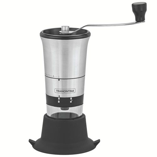 Moedor de Café Tramontina Realce em Acrílico, Aço Inox e Silicone – Preto/Inox