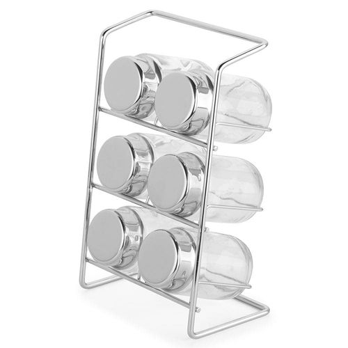 Porta Condimentos Forma Elegance em Aço Inox com 7 Peças - Cromado