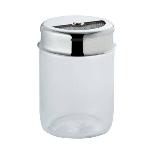 Porta Condimento Forma em Aço Inox e Vidro - 160 ml